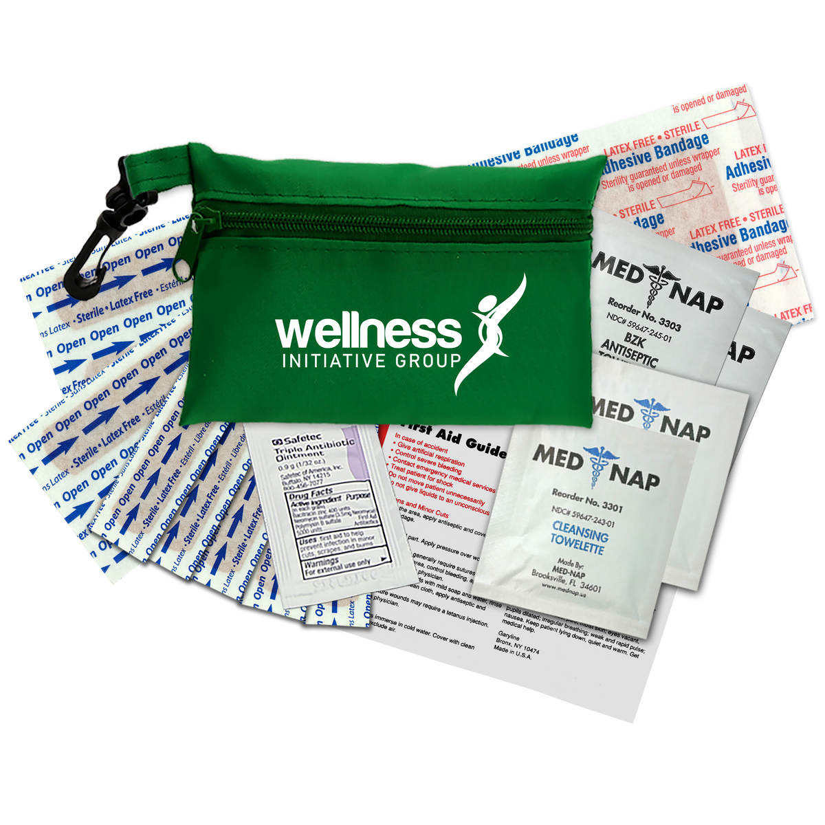 Custom logo Zip Pouch First Aid Kit - 16 Piece