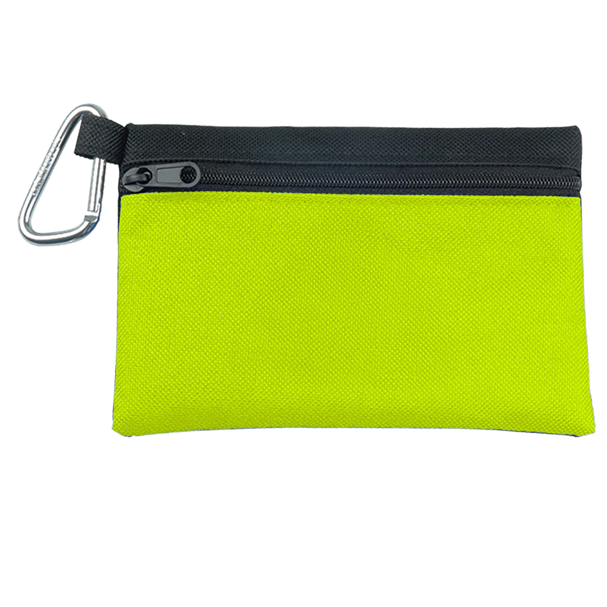 Custom logo Two-Tone Polyester Zip Pouch with Carabiner