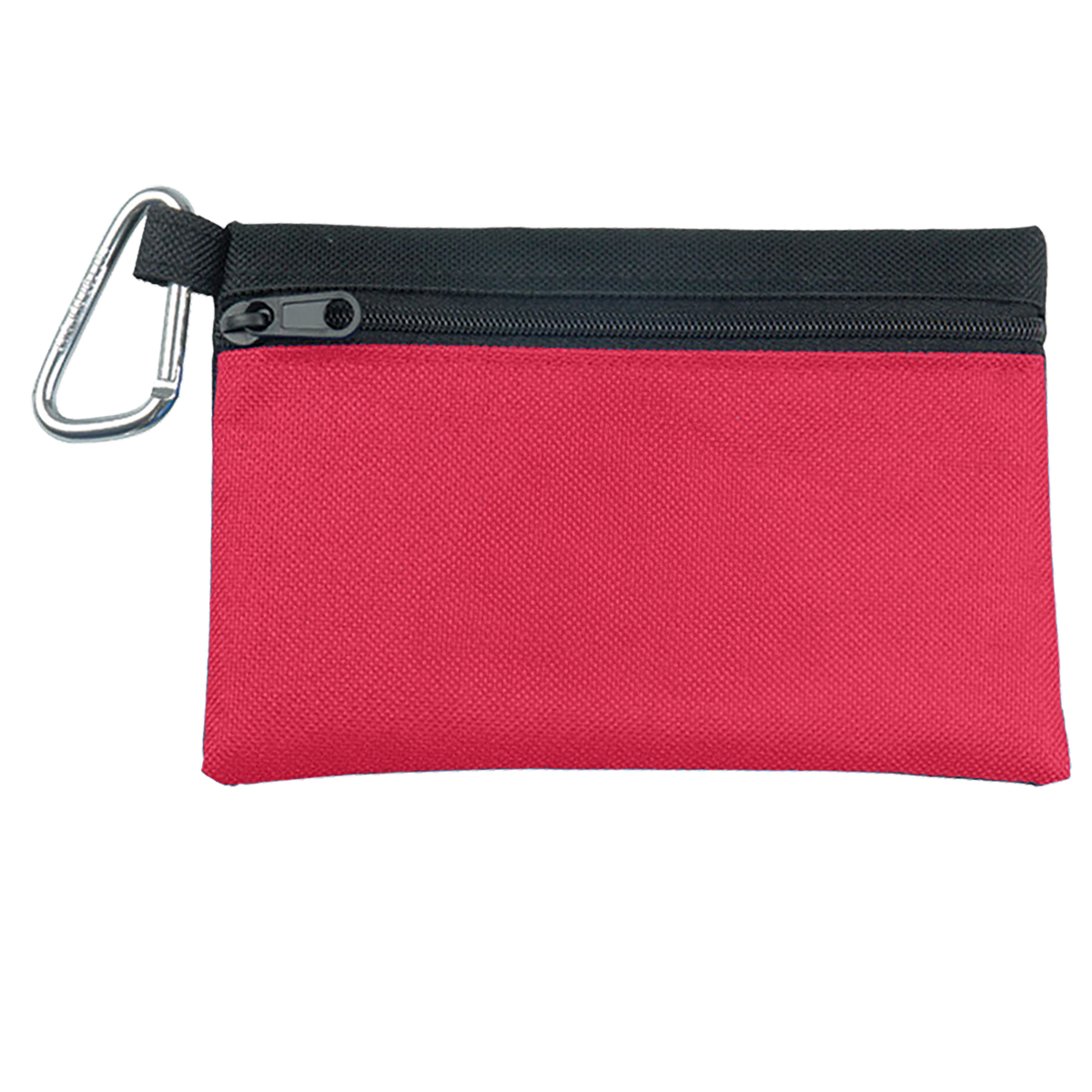 Custom logo Two-Tone Polyester Zip Pouch with Carabiner