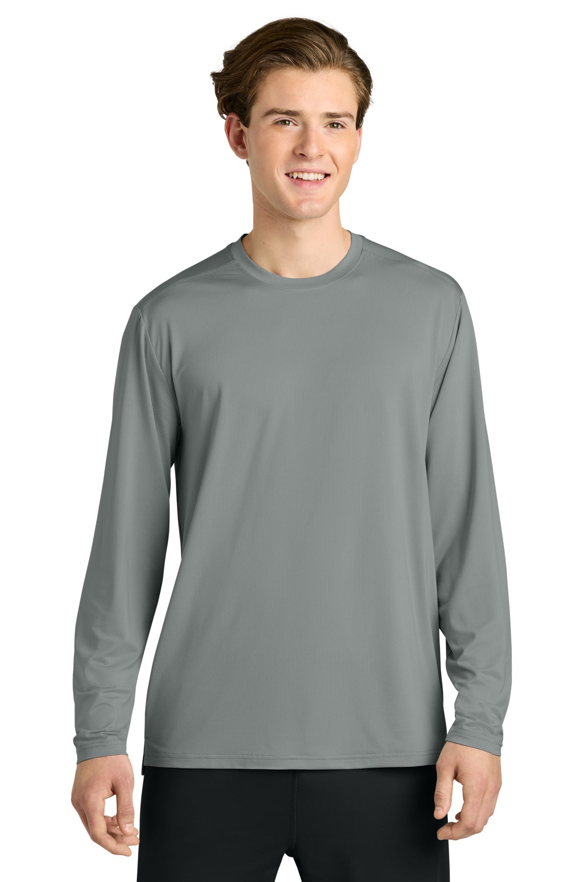 Custom logo Richardson Clutch Long Sleeve Tee RA7110LS in Grey