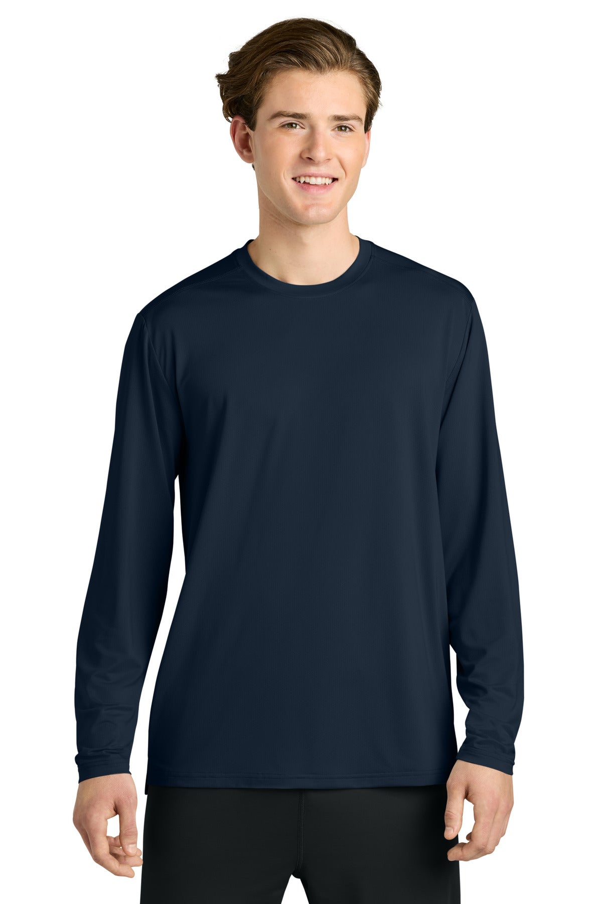 Custom logo Richardson Clutch Long Sleeve Tee RA7110LS in Navy