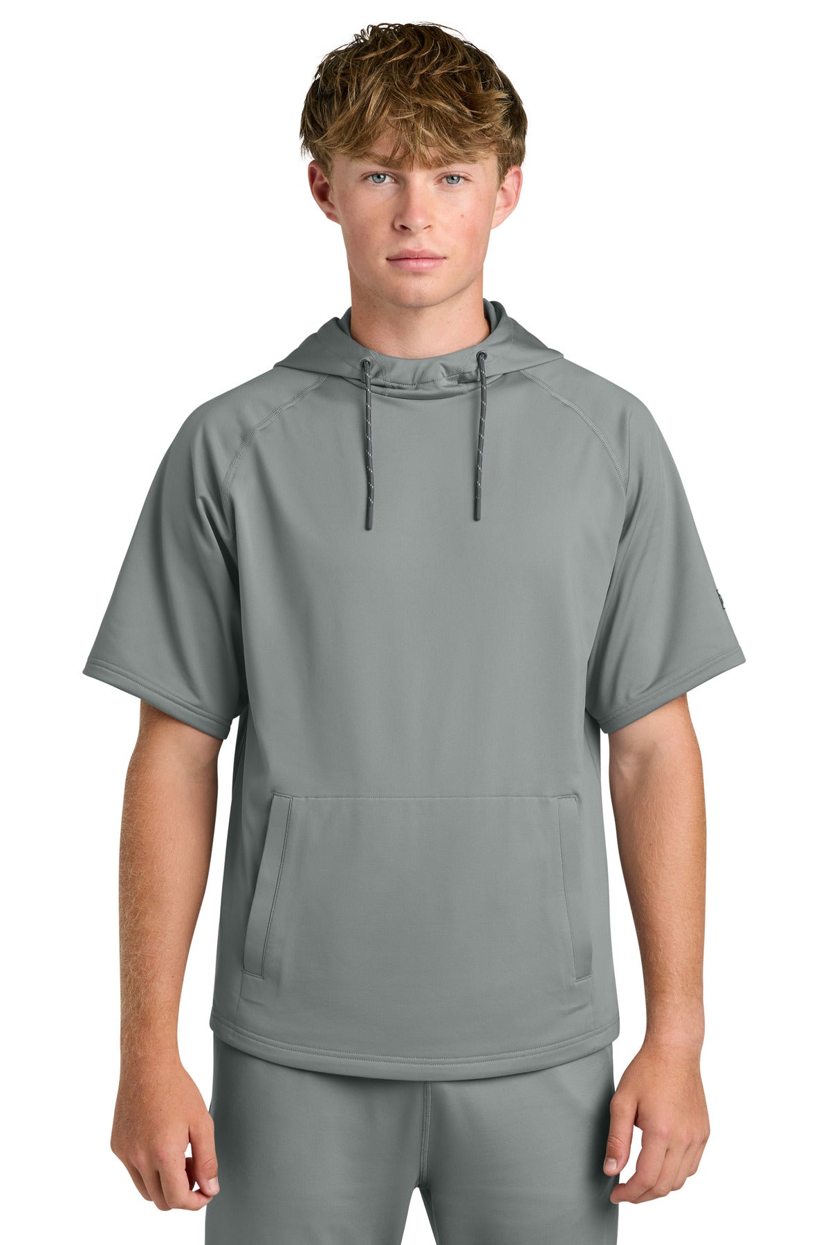 Custom logo Richardson Charge Performance Fleece Short Sleeve Hoodie RA7200SSH in Grey