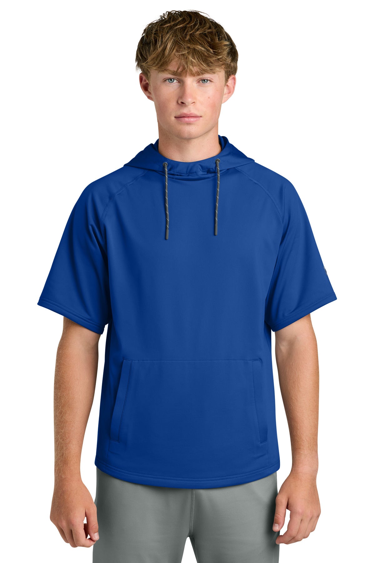 Custom logo Richardson Charge Performance Fleece Short Sleeve Hoodie RA7200SSH in Royal