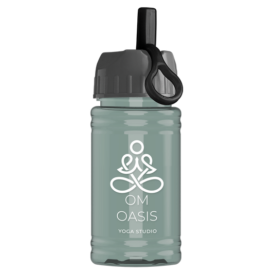 Mini RPET Bottle with Ring-Straw Lid - 16 oz.