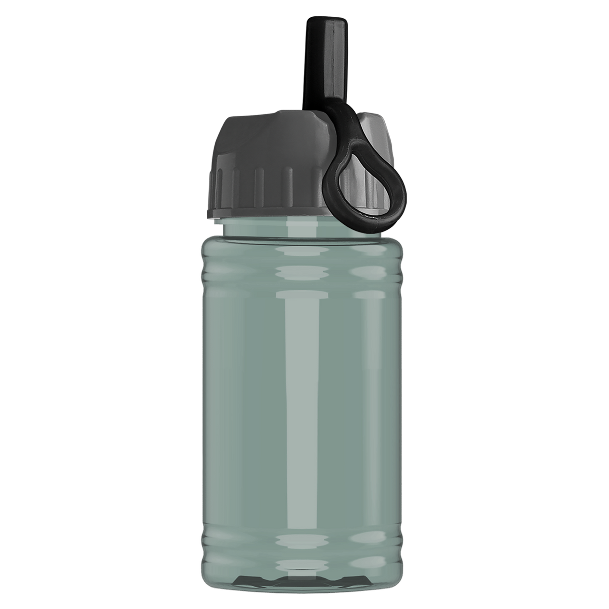 Custom logo Mini RPET Bottle with Ring-Straw Lid - 16 oz.