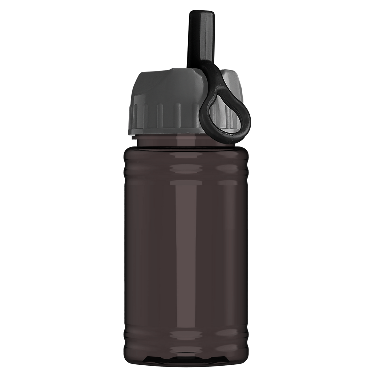 Custom logo Mini RPET Bottle with Ring-Straw Lid - 16 oz.