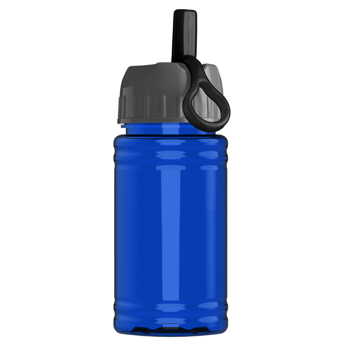Custom logo Mini RPET Bottle with Ring-Straw Lid - 16 oz.