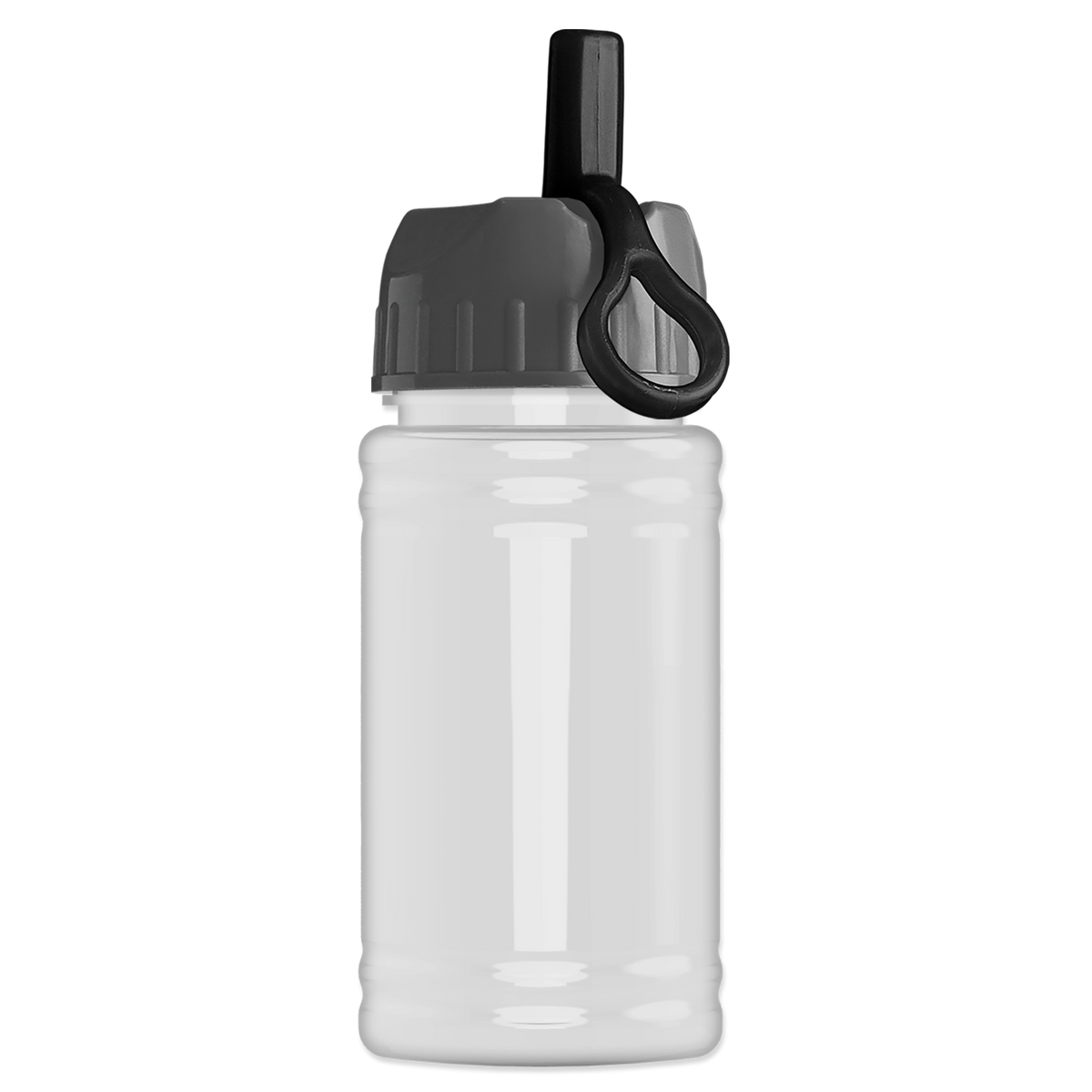 Custom logo Mini RPET Bottle with Ring-Straw Lid - 16 oz.