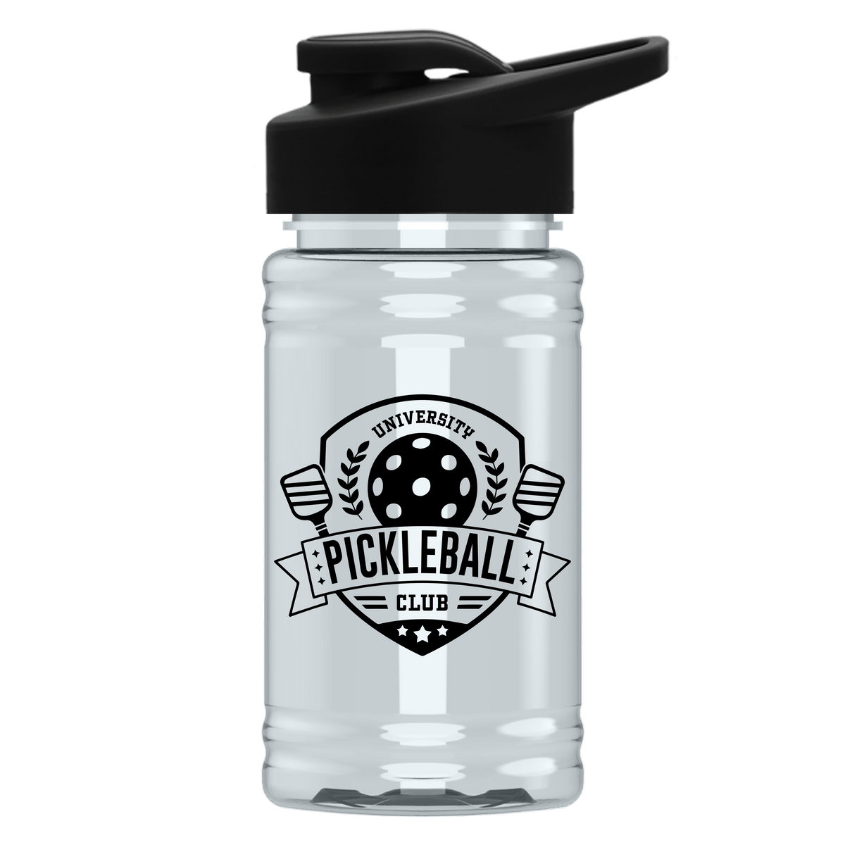 Custom logo Mini RPET Bottle with Drink-Thru Lid - 16 oz.
