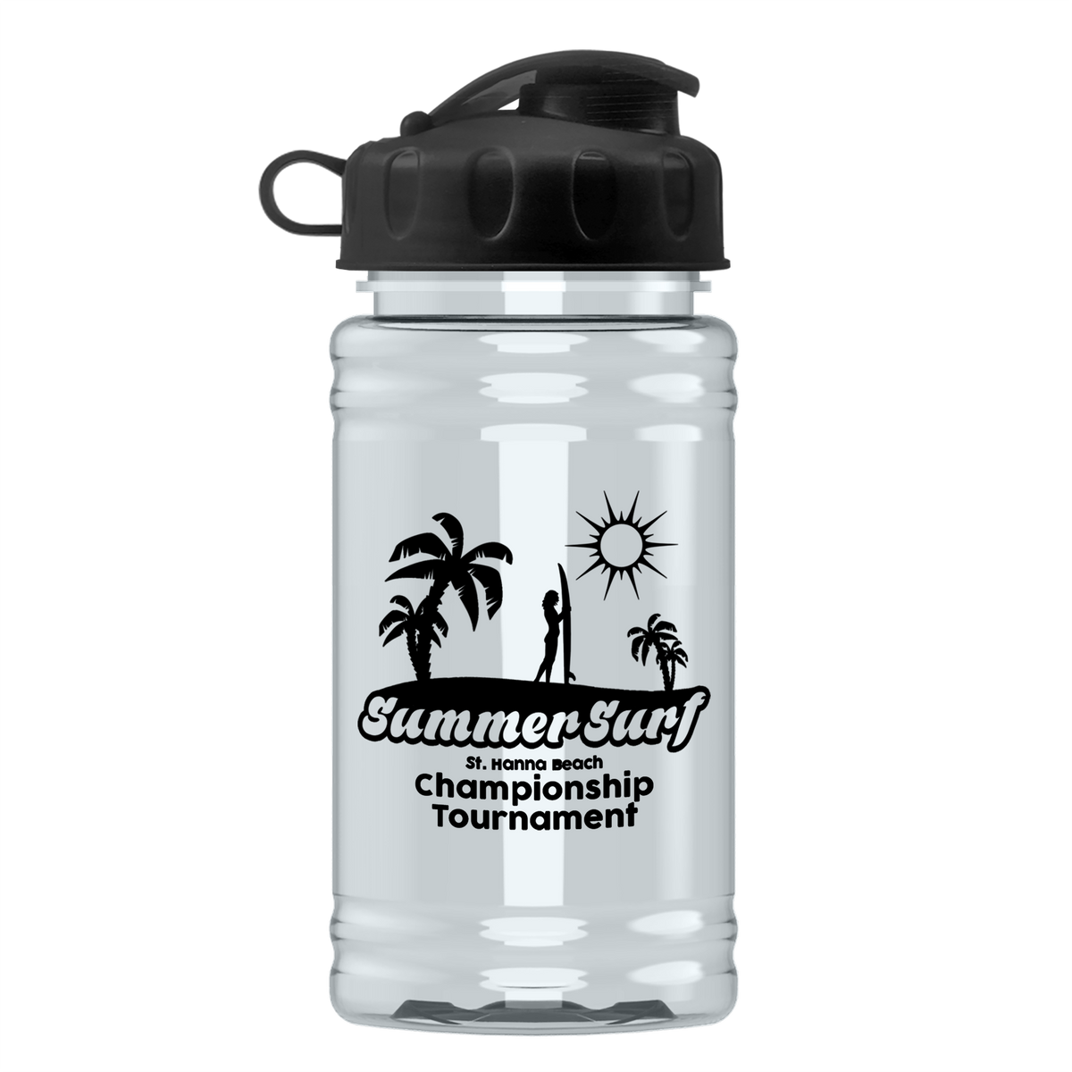 Custom logo Mini RPET Bottle with Flip Lid - 16 oz.