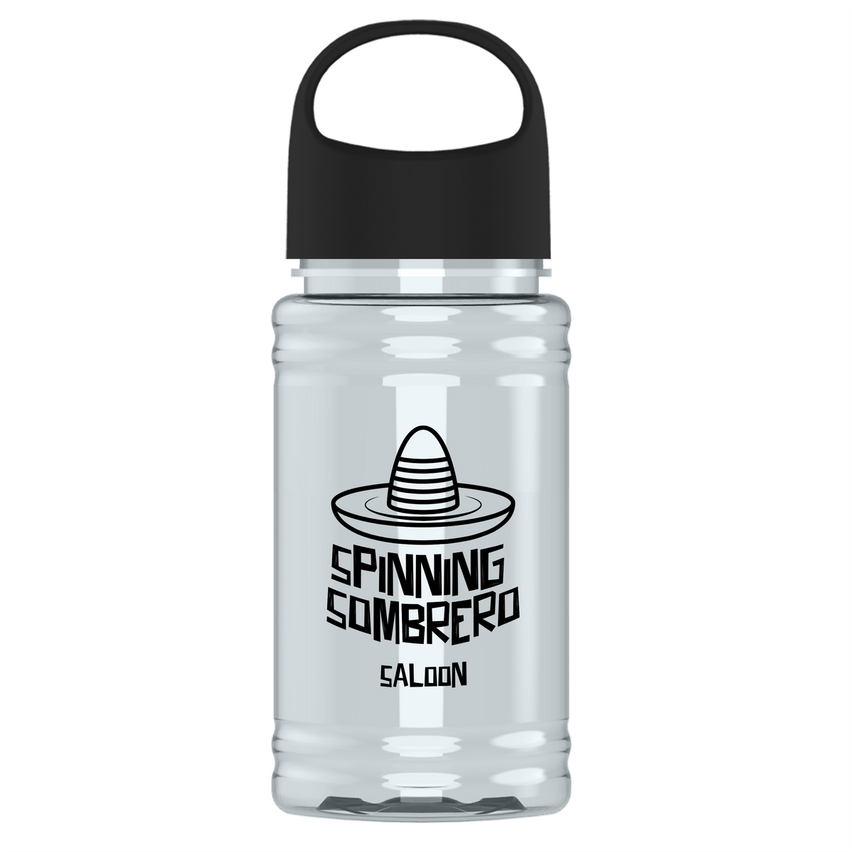 Custom logo Mini RPET Bottle with Oval Crest Lid - 16 oz.