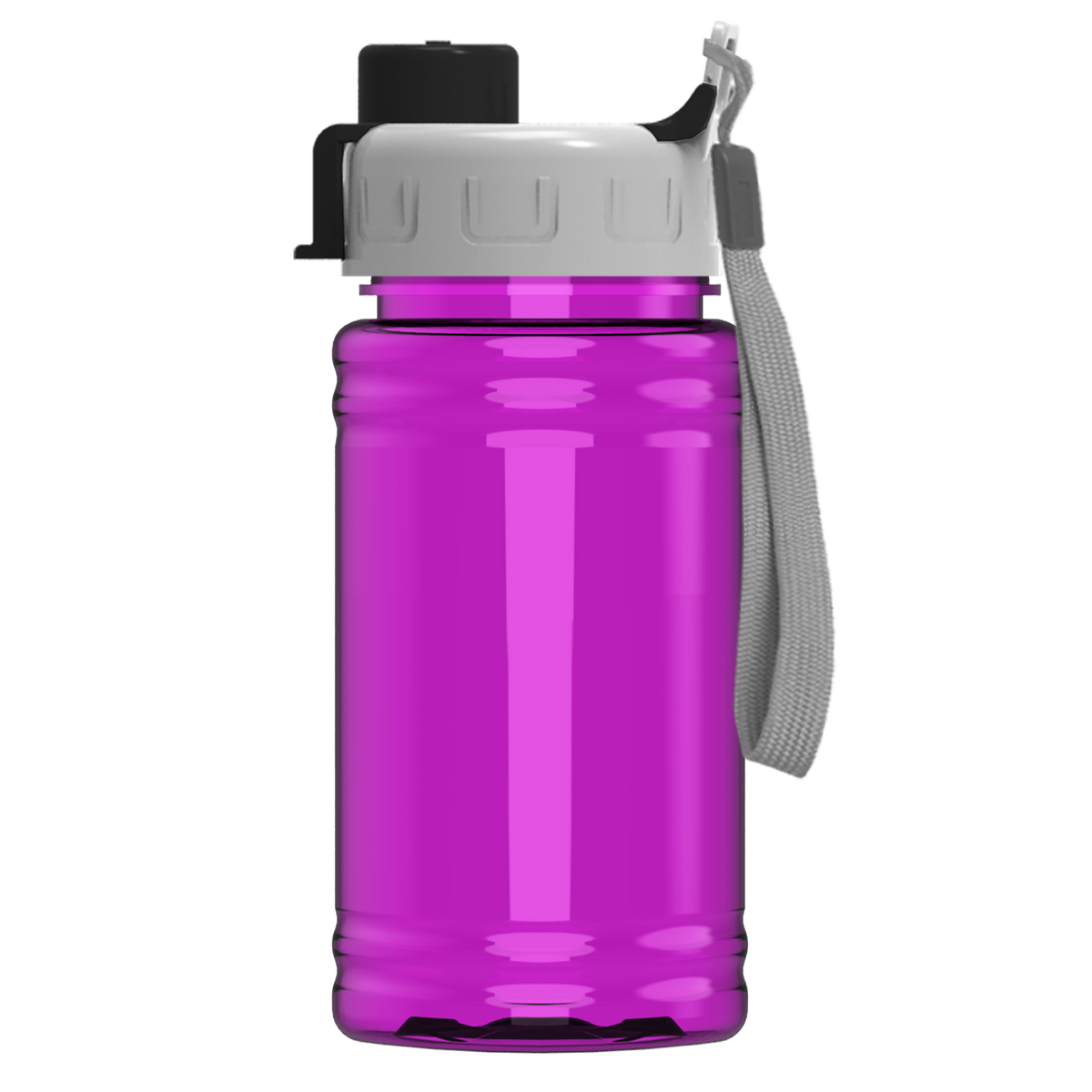 Custom logo Mini RPET Bottle with Quick-Snap Lid - 16 oz.