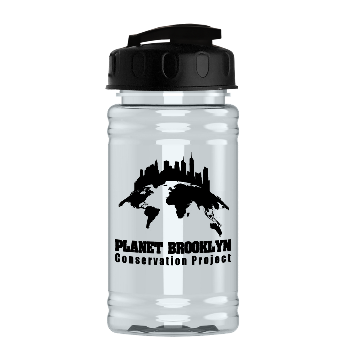 Custom logo Mini RPET Bottle with Flip-Top Lid - 16 oz.