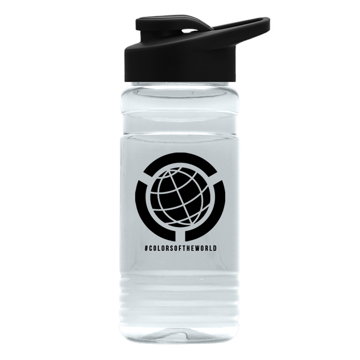 Custom logo RPET Bottle with Drink-Thru Lid - 20 oz.
