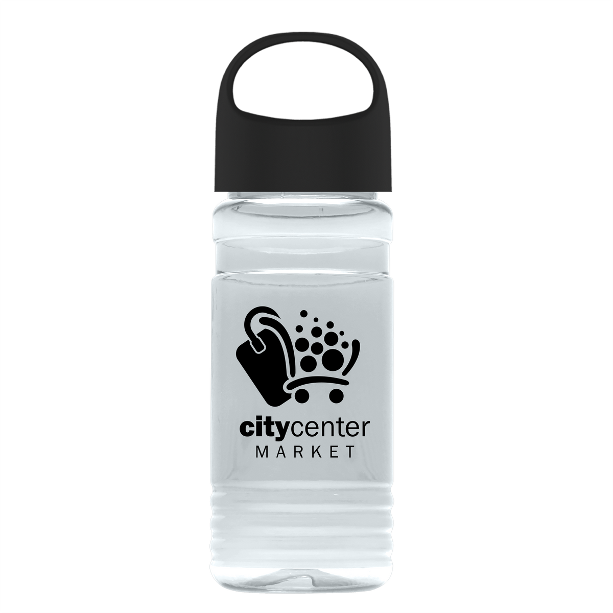 Custom logo RPET Bottle with Oval Crest Lid - 20 oz.