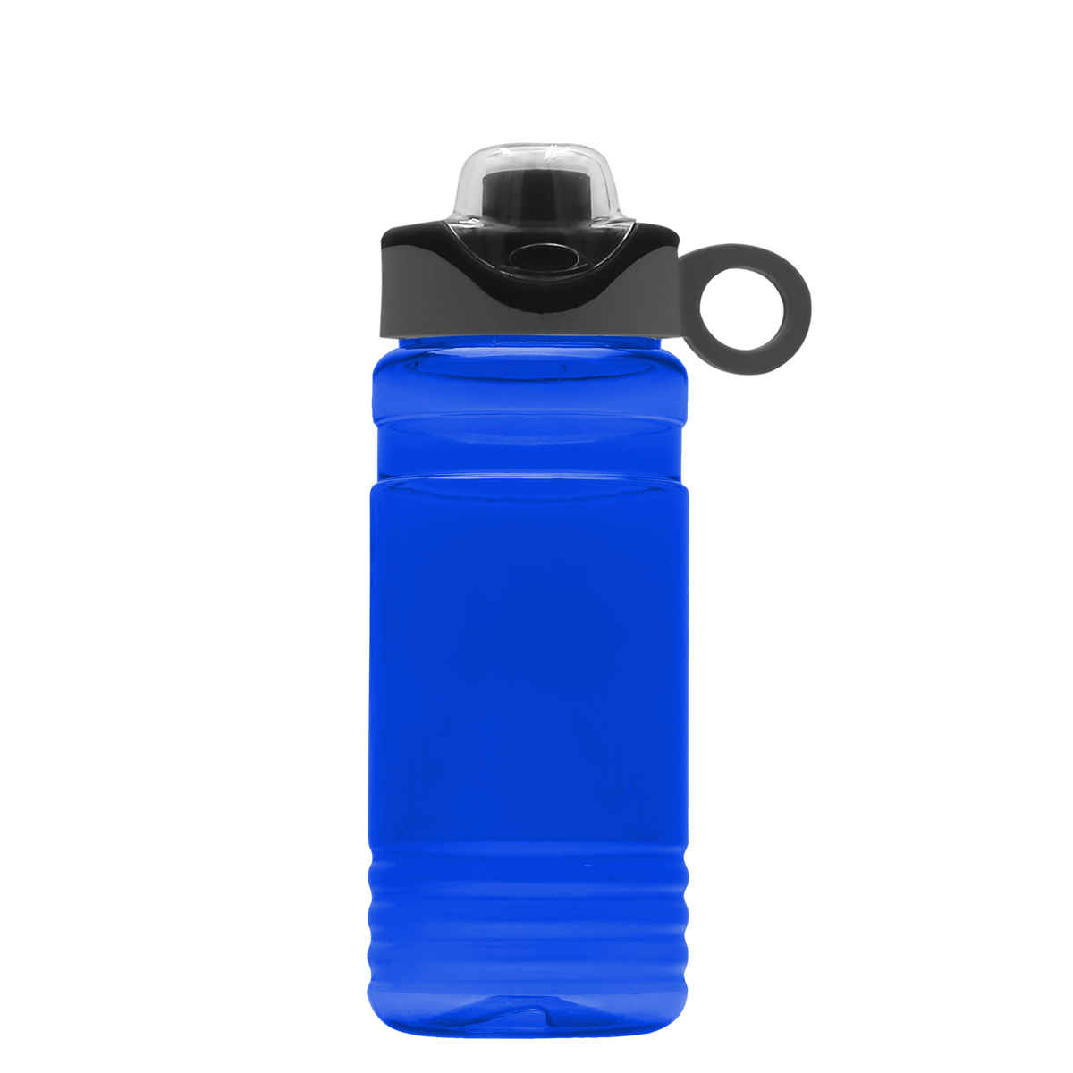 Custom logo RPET Bottle with Two-Tone Drink-Thru Lid with Silicone Loop - 20 oz.