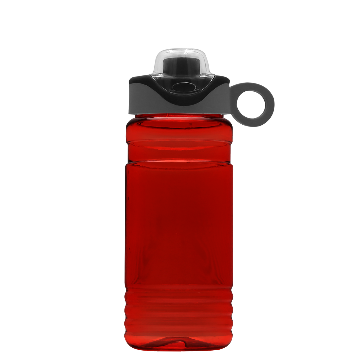 Custom logo RPET Bottle with Two-Tone Drink-Thru Lid with Silicone Loop - 20 oz.