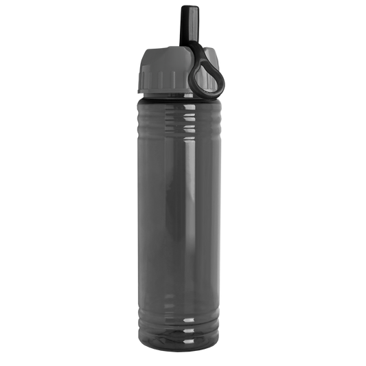 Slim Fit RPET Bottle with Ring-Straw Lid - 24 oz.