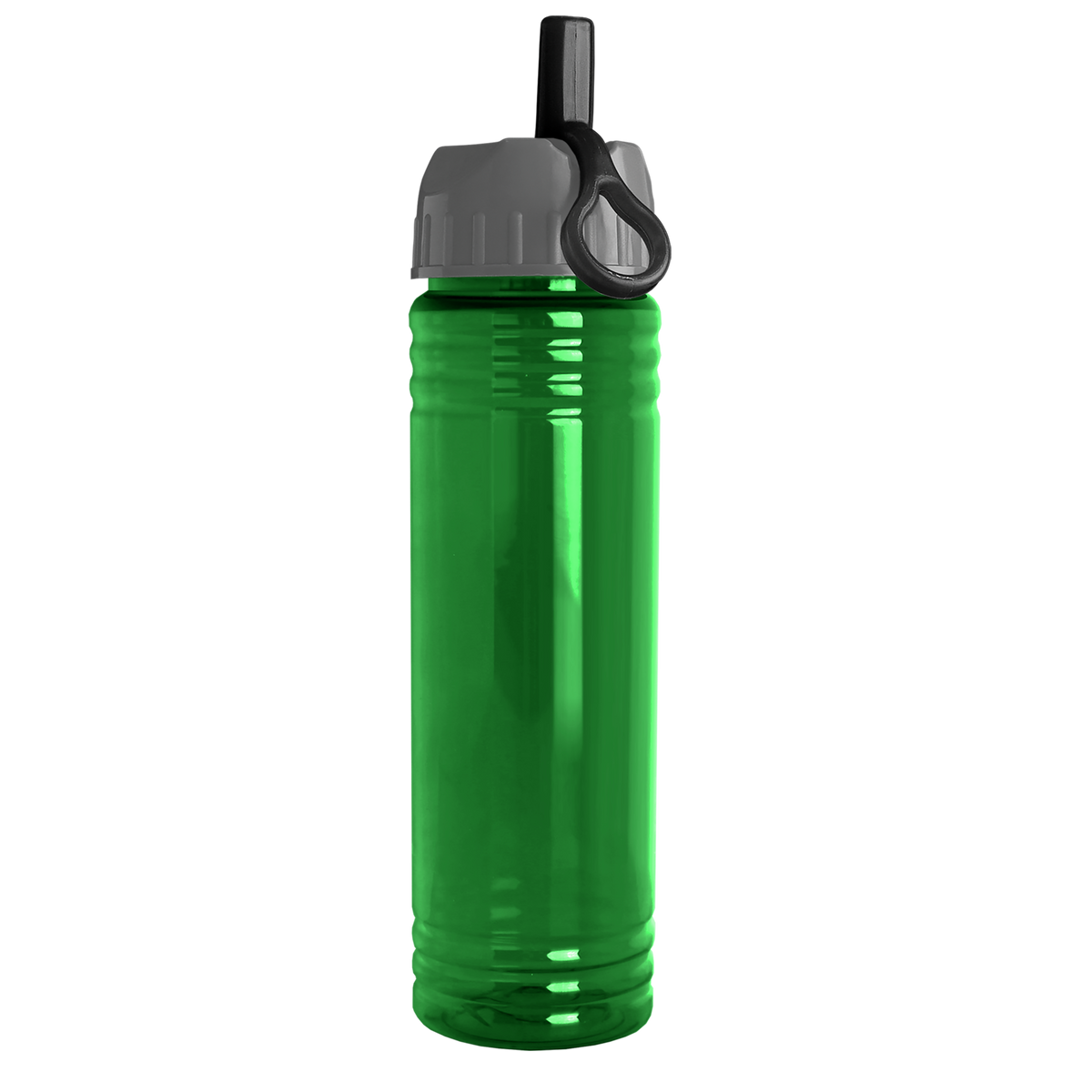 Custom logo Slim Fit RPET Bottle with Ring-Straw Lid - 24 oz.