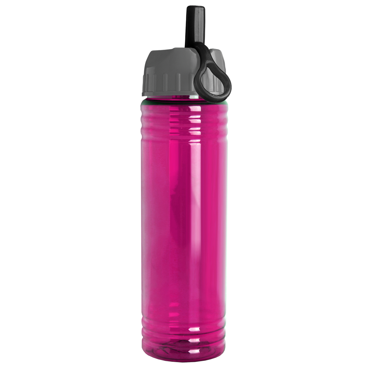 Custom logo Slim Fit RPET Bottle with Ring-Straw Lid - 24 oz.