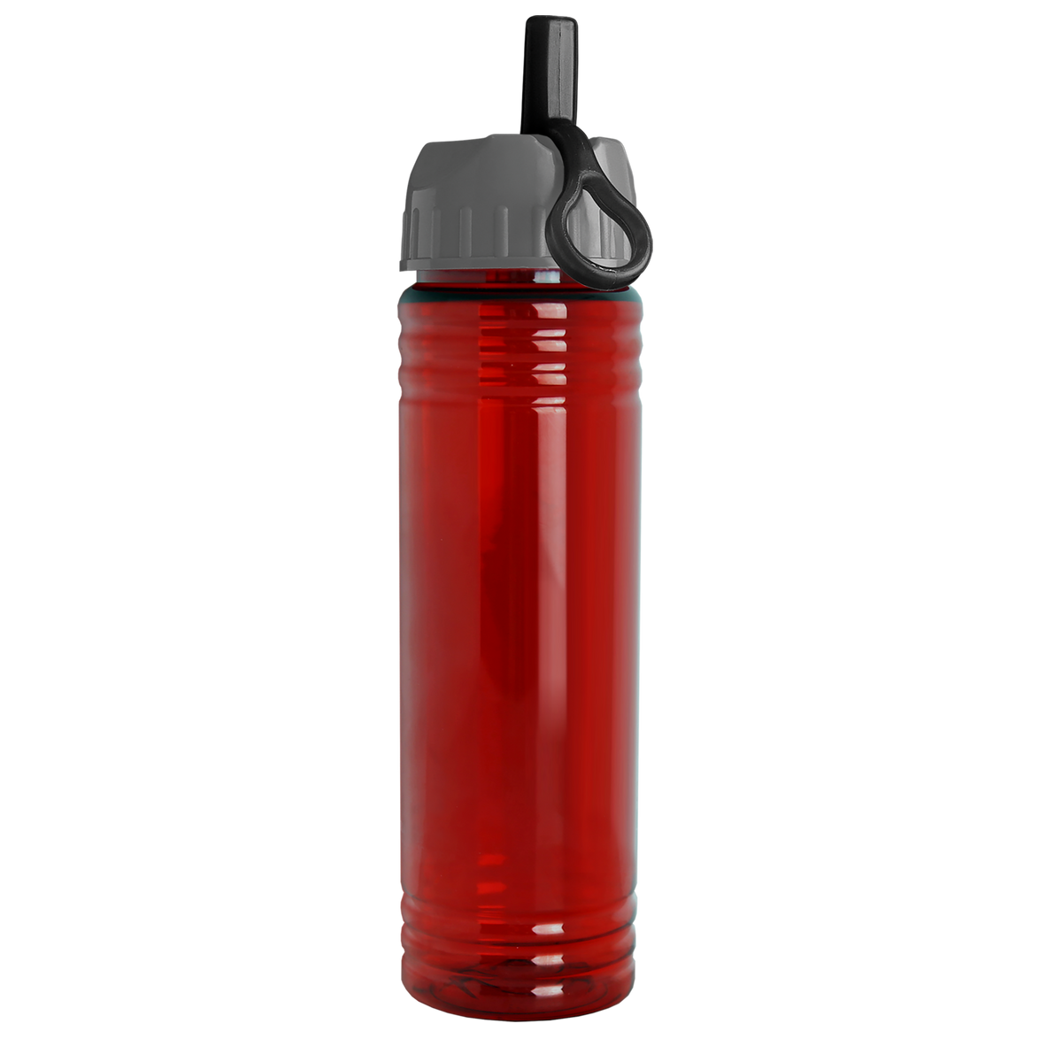 Custom logo Slim Fit RPET Bottle with Ring-Straw Lid - 24 oz.