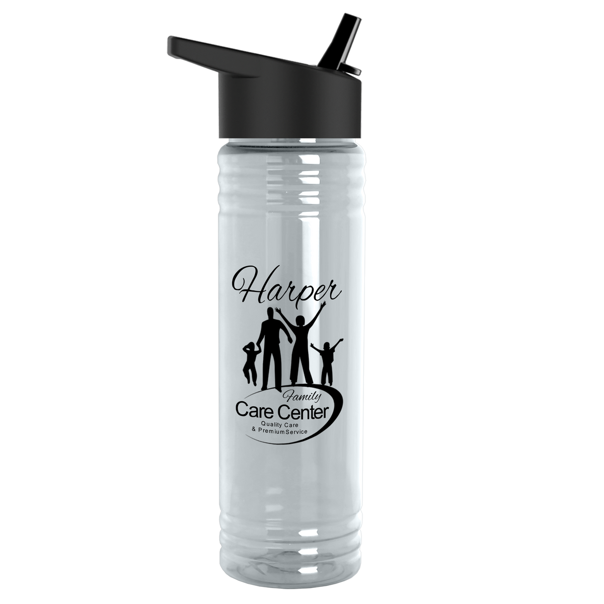 Custom logo Slim Fit RPET Bottle with Flip-Straw Lid - 24 oz.