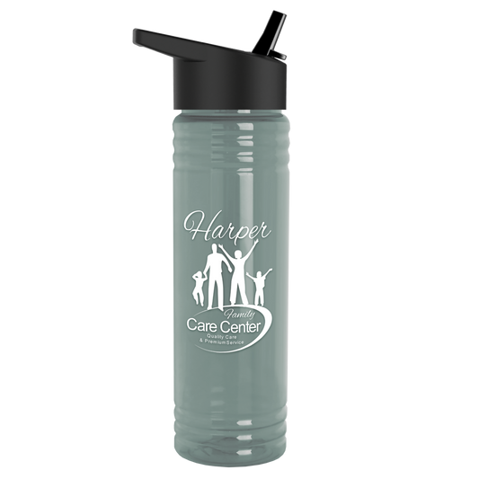 Slim Fit RPET Bottle with Flip-Straw Lid - 24 oz.