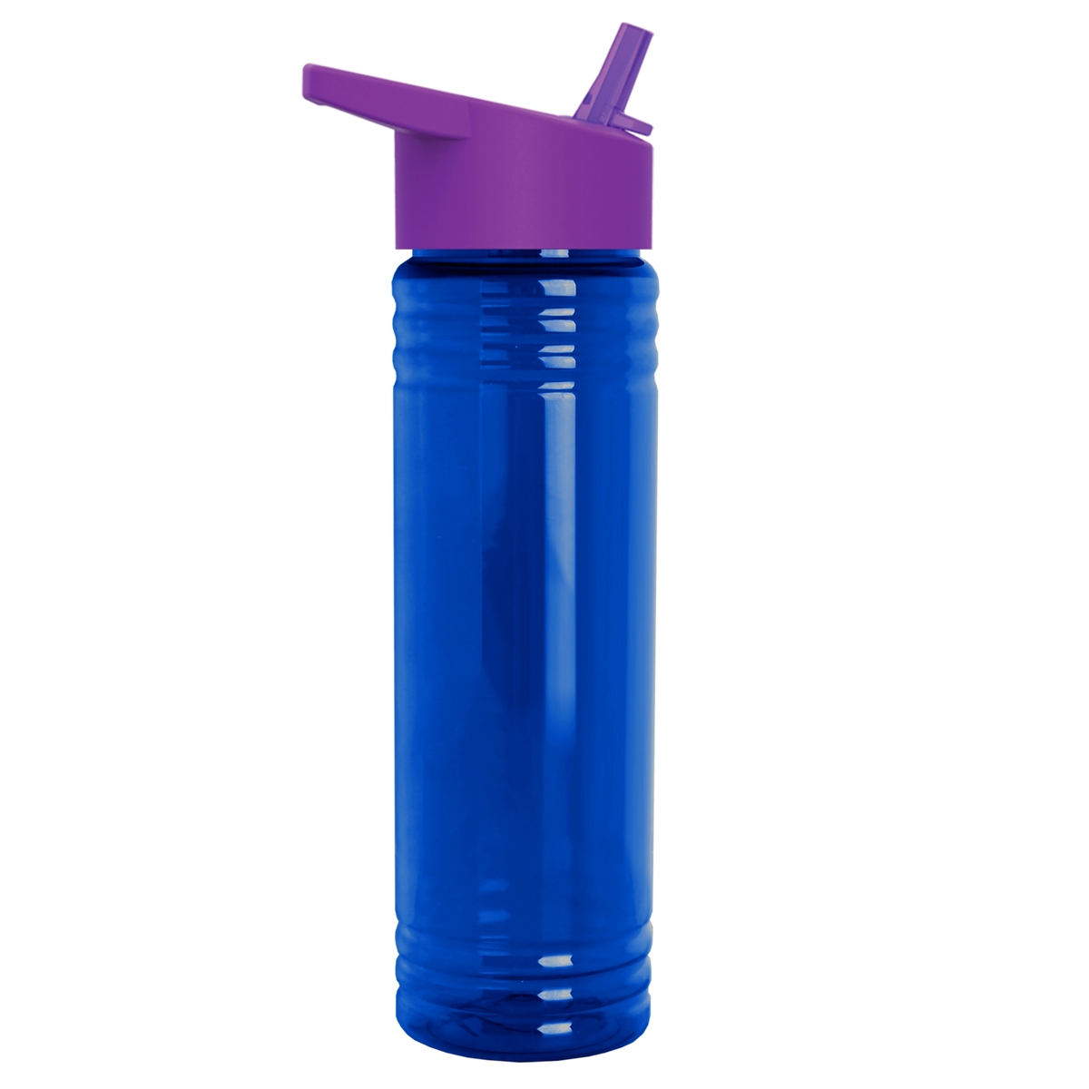 Custom logo Slim Fit RPET Bottle with Flip-Straw Lid - 24 oz.