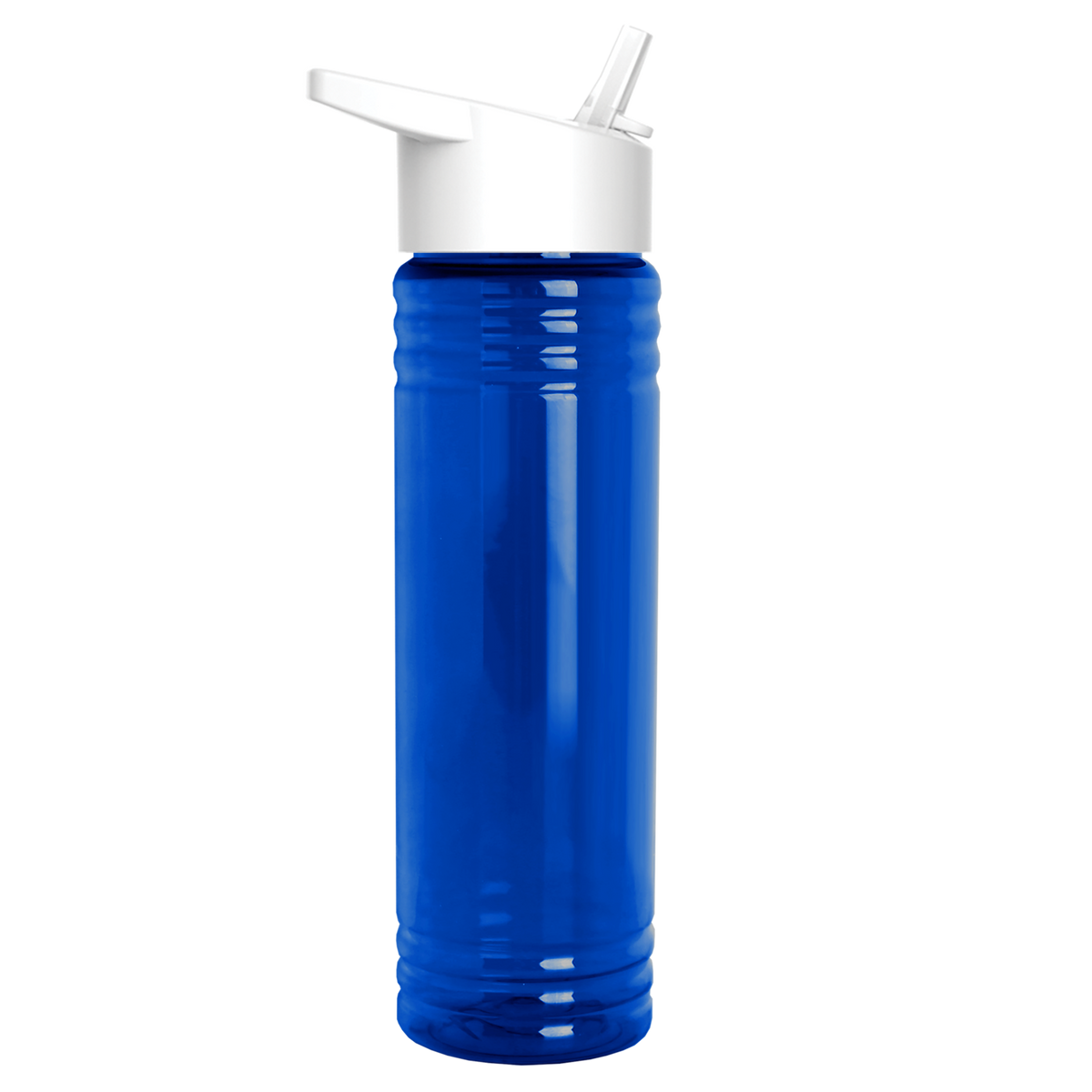 Custom logo Slim Fit RPET Bottle with Flip-Straw Lid - 24 oz.