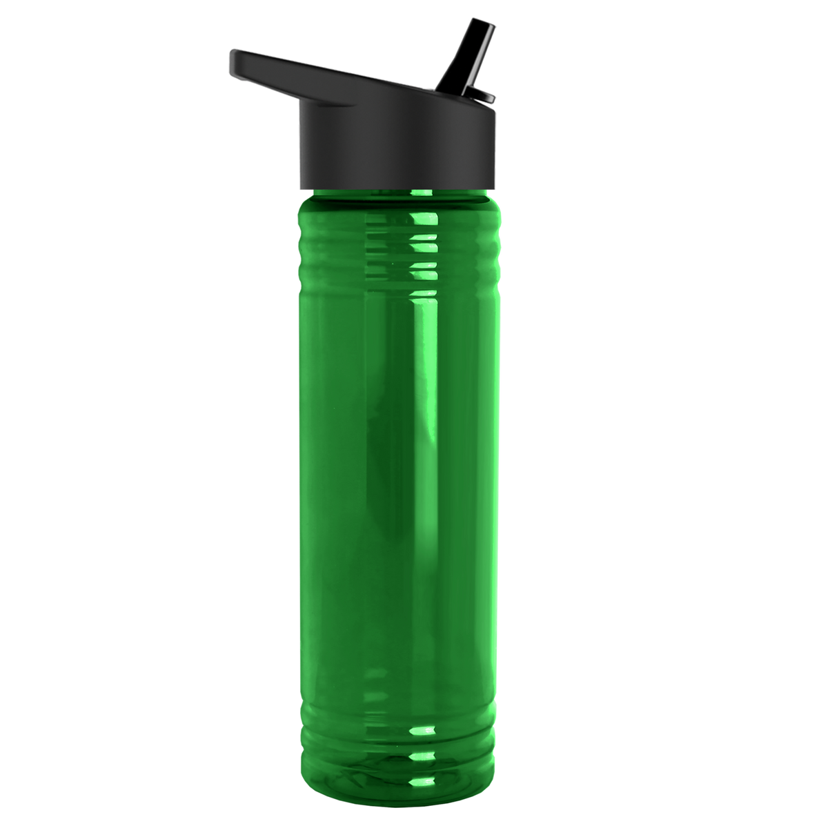 Custom logo Slim Fit RPET Bottle with Flip-Straw Lid - 24 oz.