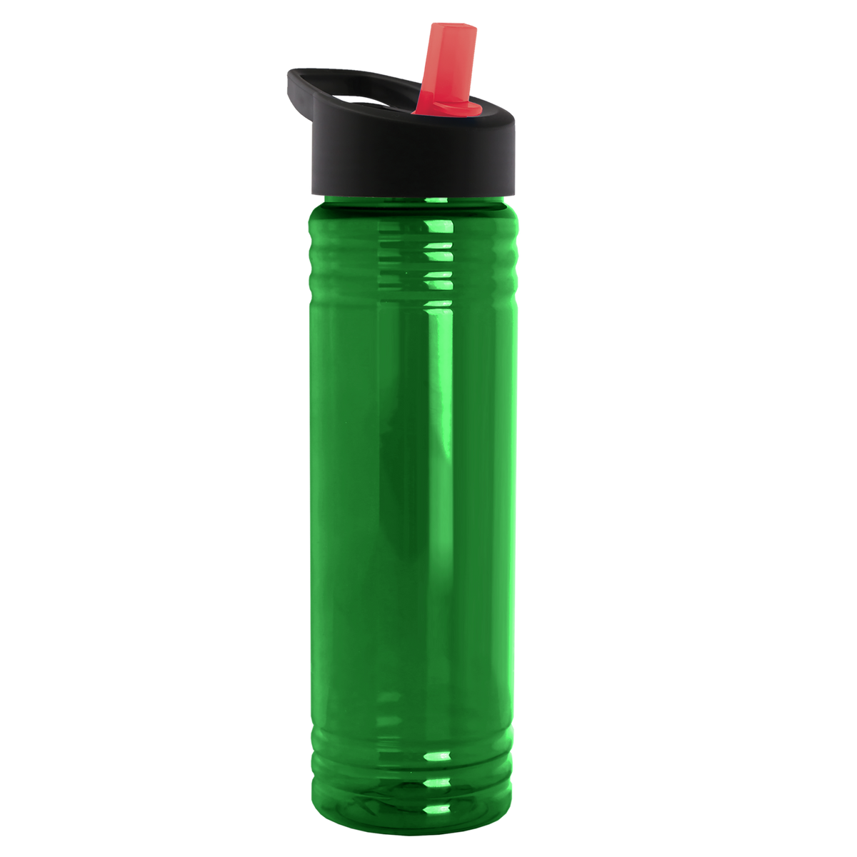 Custom logo Slim Fit RPET Bottle with Flip-Straw Lid - 24 oz.