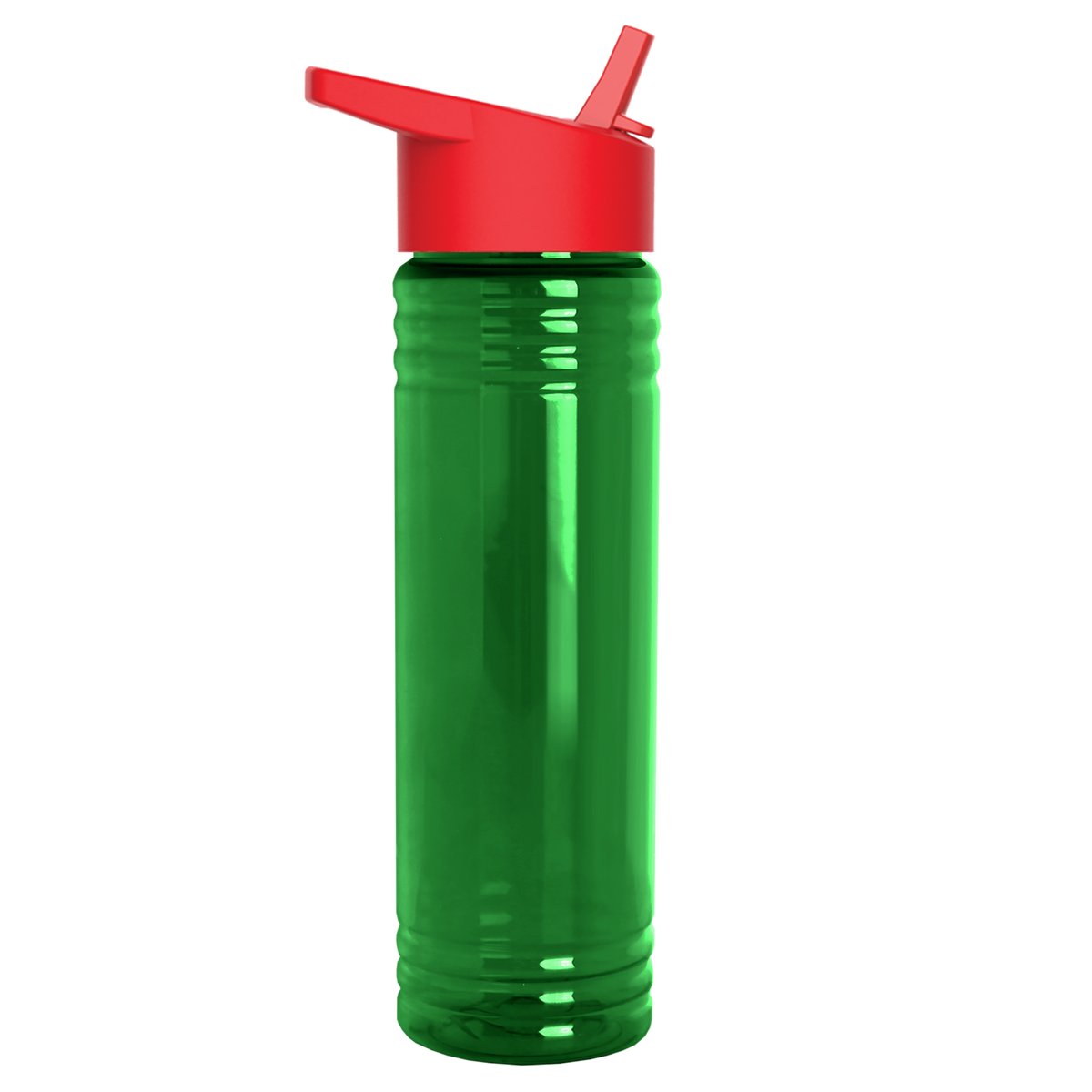 Custom logo Slim Fit RPET Bottle with Flip-Straw Lid - 24 oz.