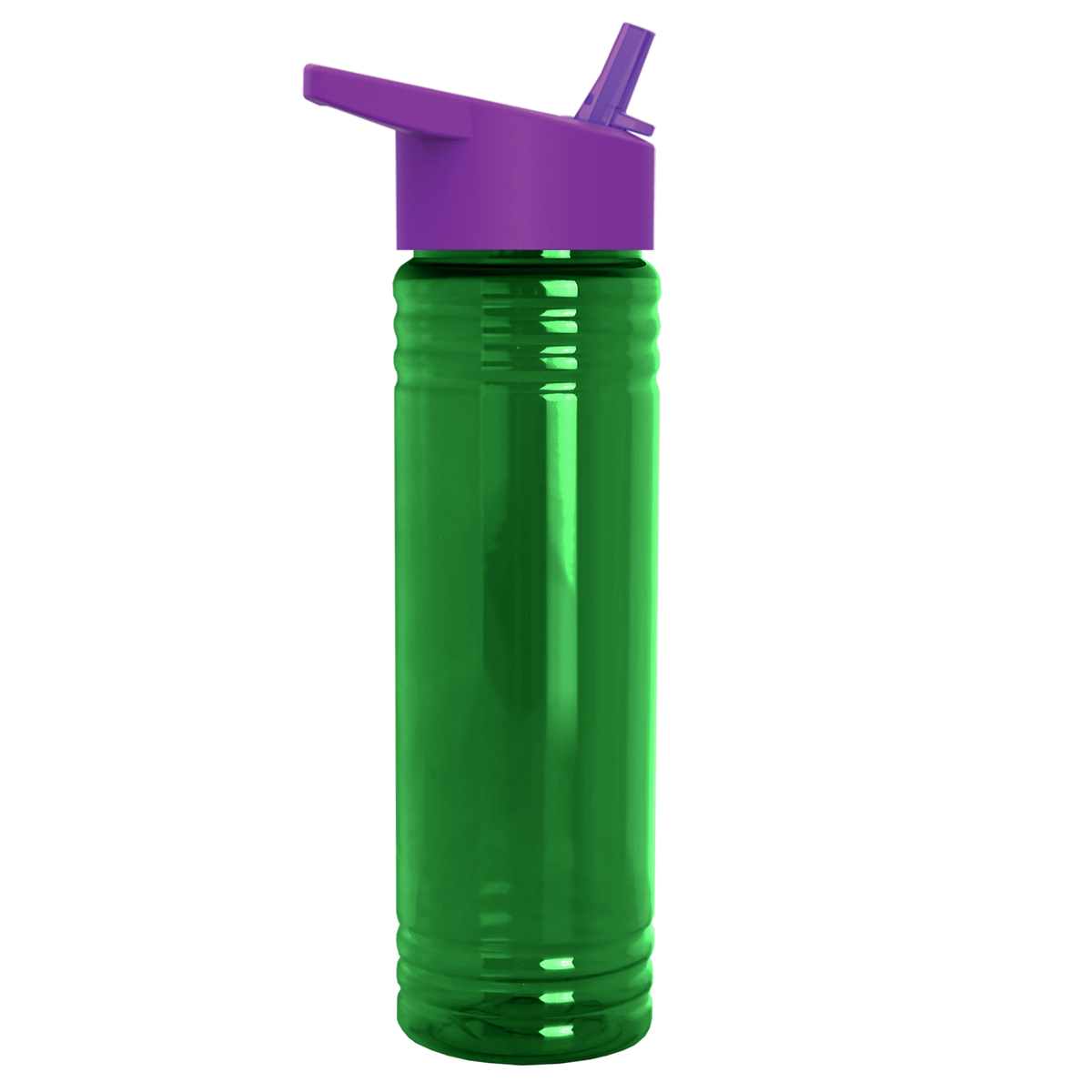 Custom logo Slim Fit RPET Bottle with Flip-Straw Lid - 24 oz.