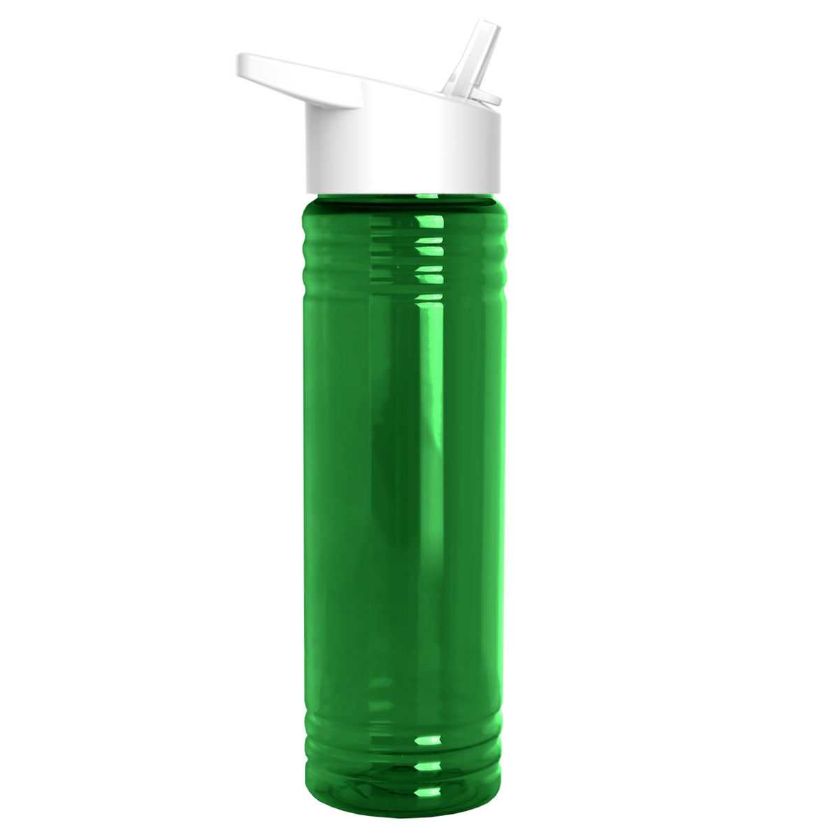 Custom logo Slim Fit RPET Bottle with Flip-Straw Lid - 24 oz.