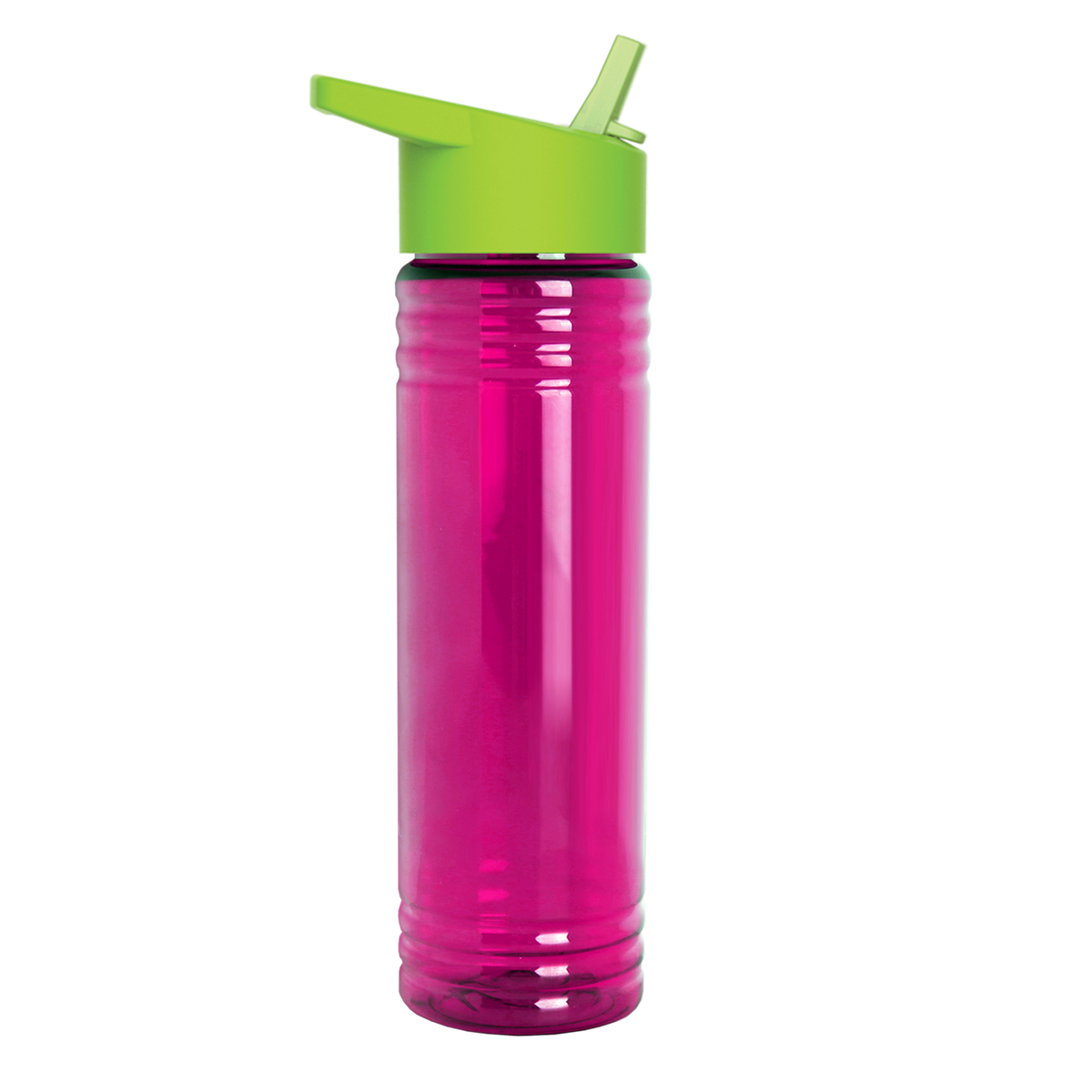 Custom logo Slim Fit RPET Bottle with Flip-Straw Lid - 24 oz.