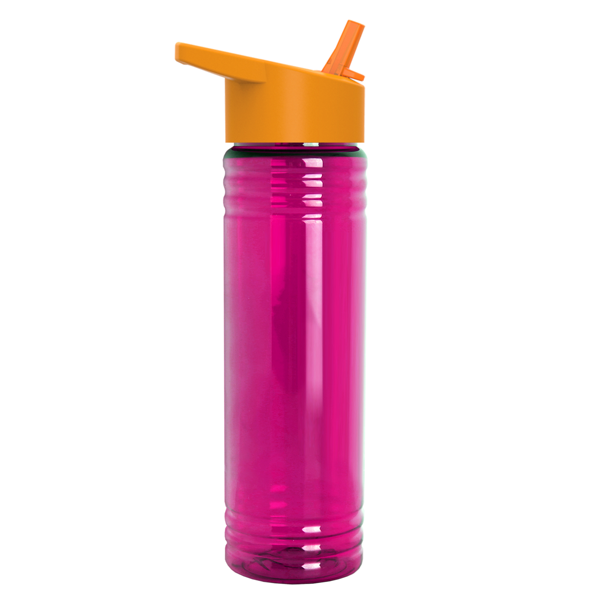 Custom logo Slim Fit RPET Bottle with Flip-Straw Lid - 24 oz.