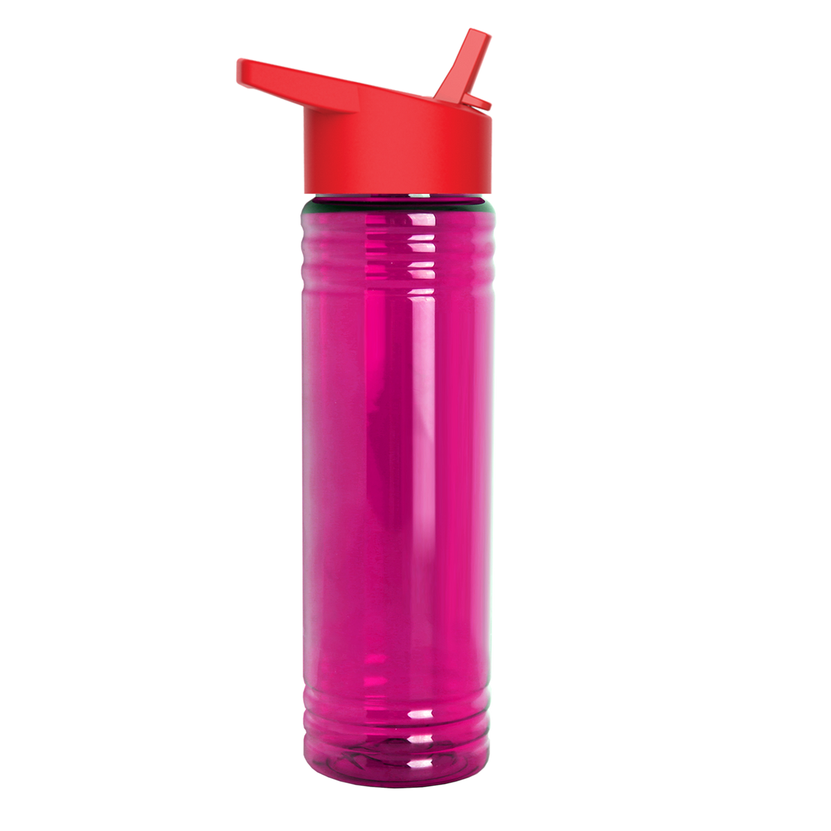 Custom logo Slim Fit RPET Bottle with Flip-Straw Lid - 24 oz.