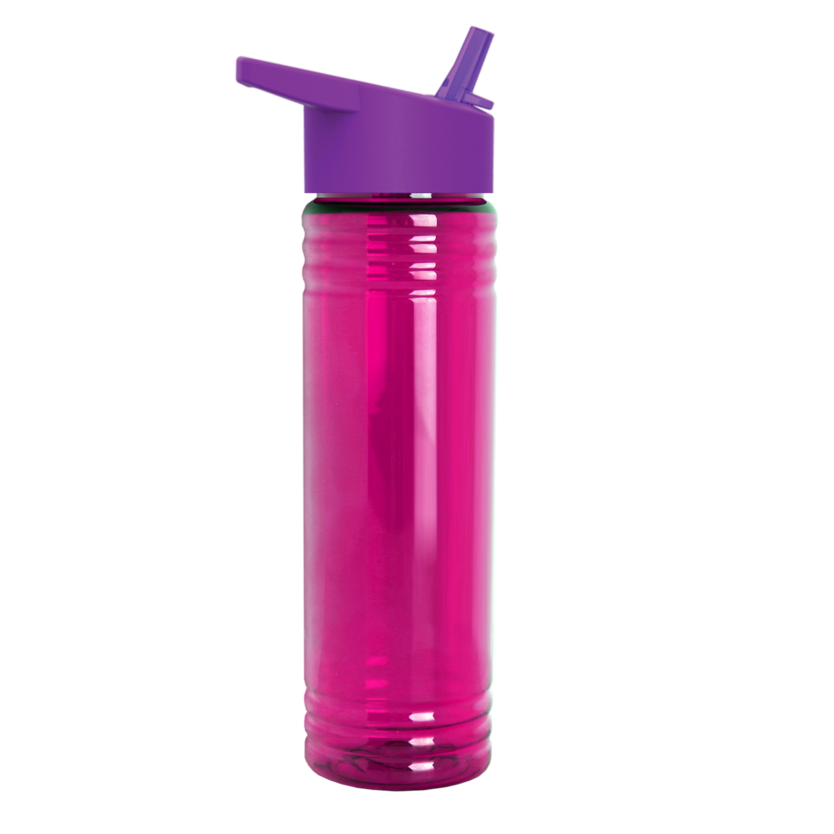 Custom logo Slim Fit RPET Bottle with Flip-Straw Lid - 24 oz.