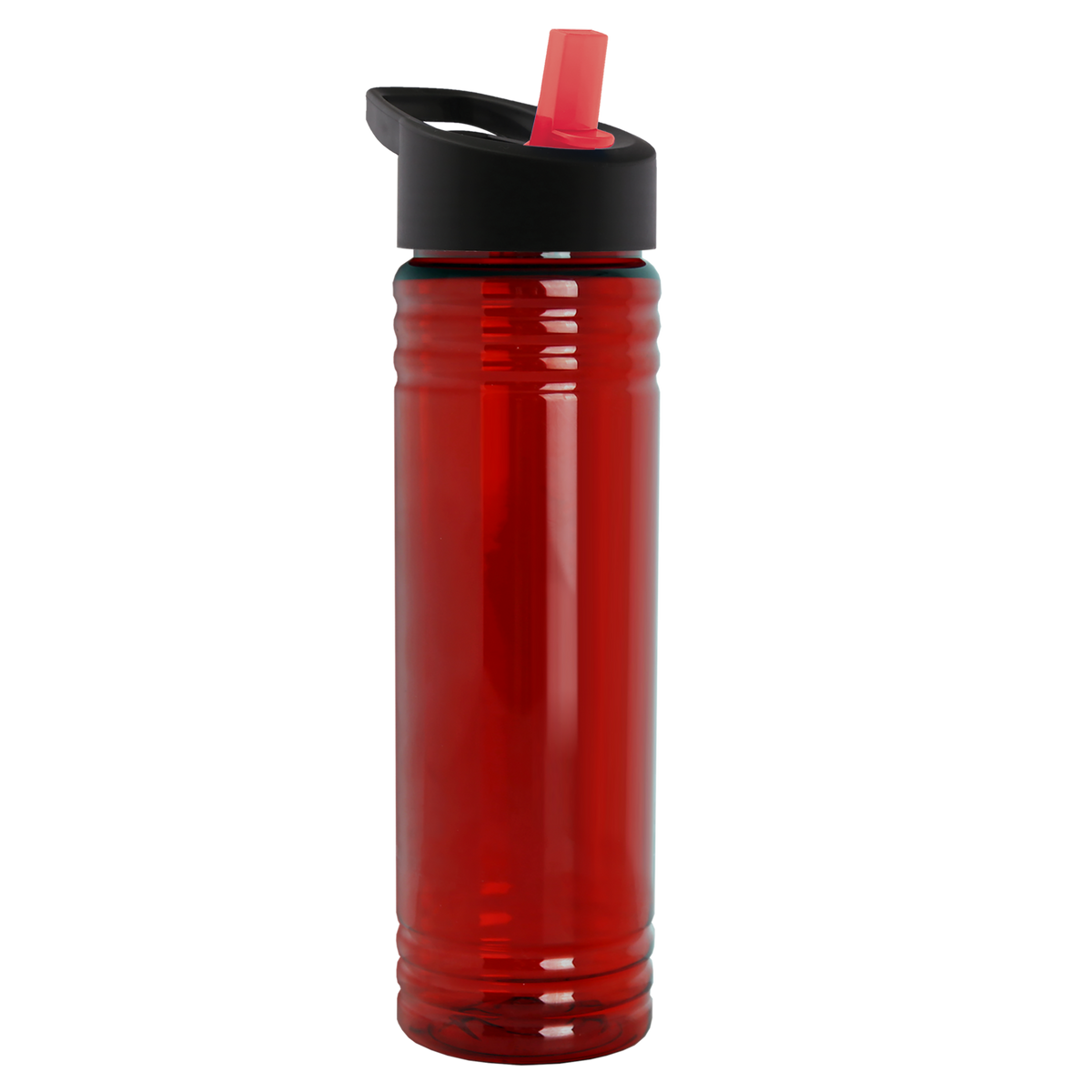 Custom logo Slim Fit RPET Bottle with Flip-Straw Lid - 24 oz.