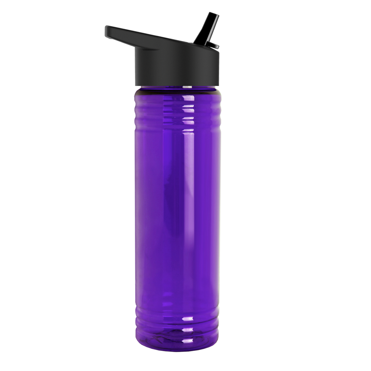 Custom logo Slim Fit RPET Bottle with Flip-Straw Lid - 24 oz.