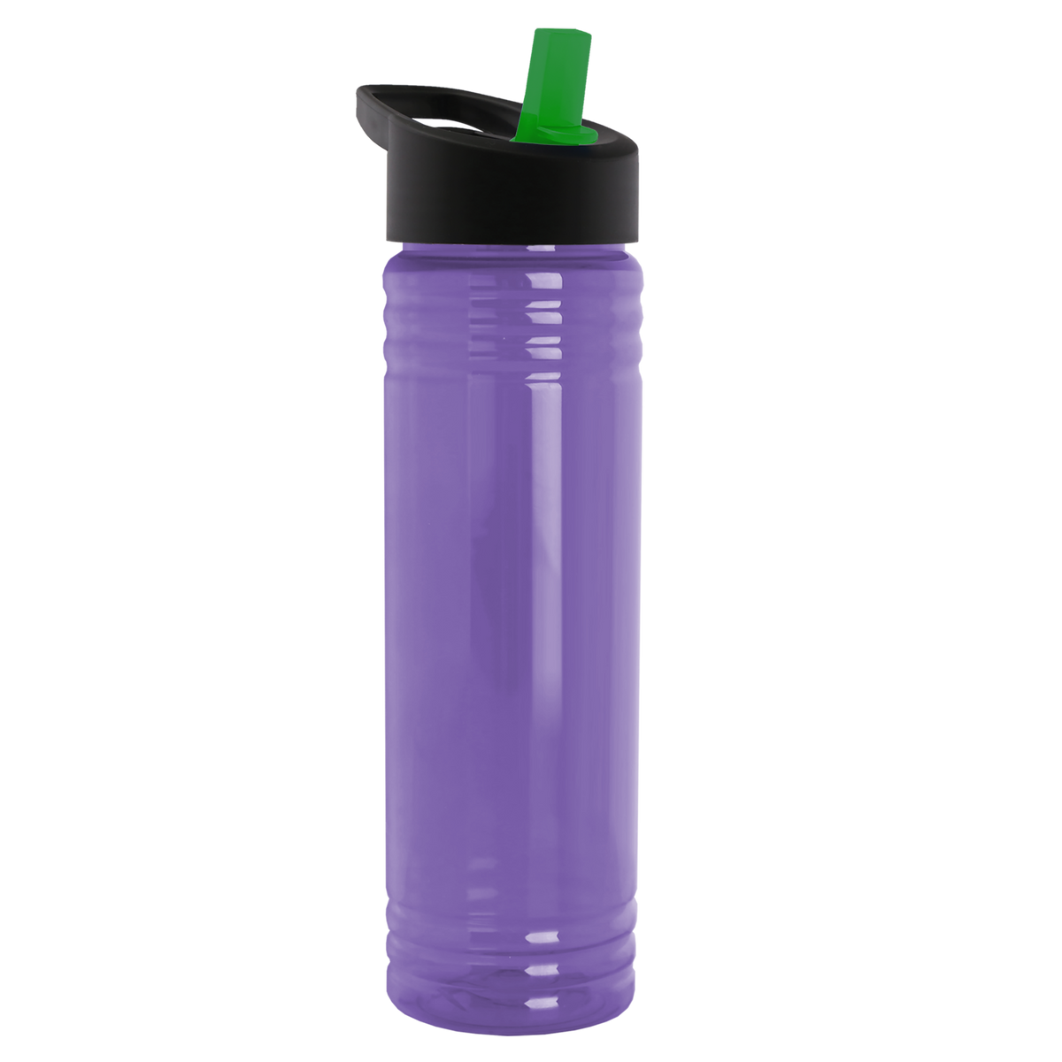 Custom logo Slim Fit RPET Bottle with Flip-Straw Lid - 24 oz.
