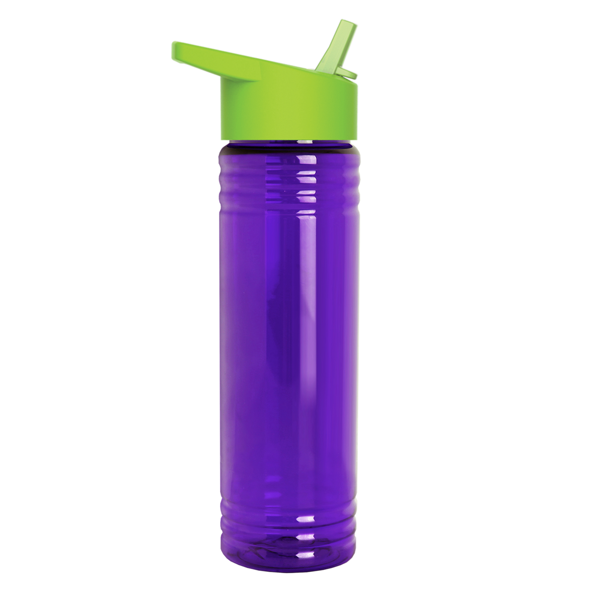 Custom logo Slim Fit RPET Bottle with Flip-Straw Lid - 24 oz.