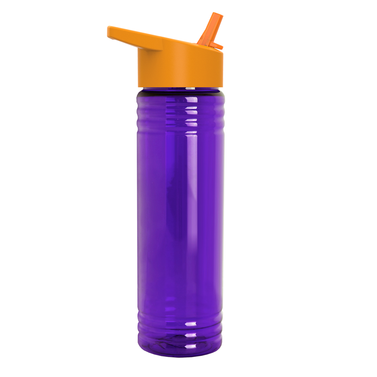 Custom logo Slim Fit RPET Bottle with Flip-Straw Lid - 24 oz.