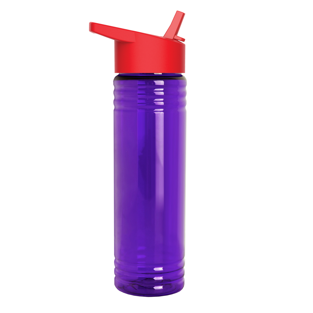 Custom logo Slim Fit RPET Bottle with Flip-Straw Lid - 24 oz.