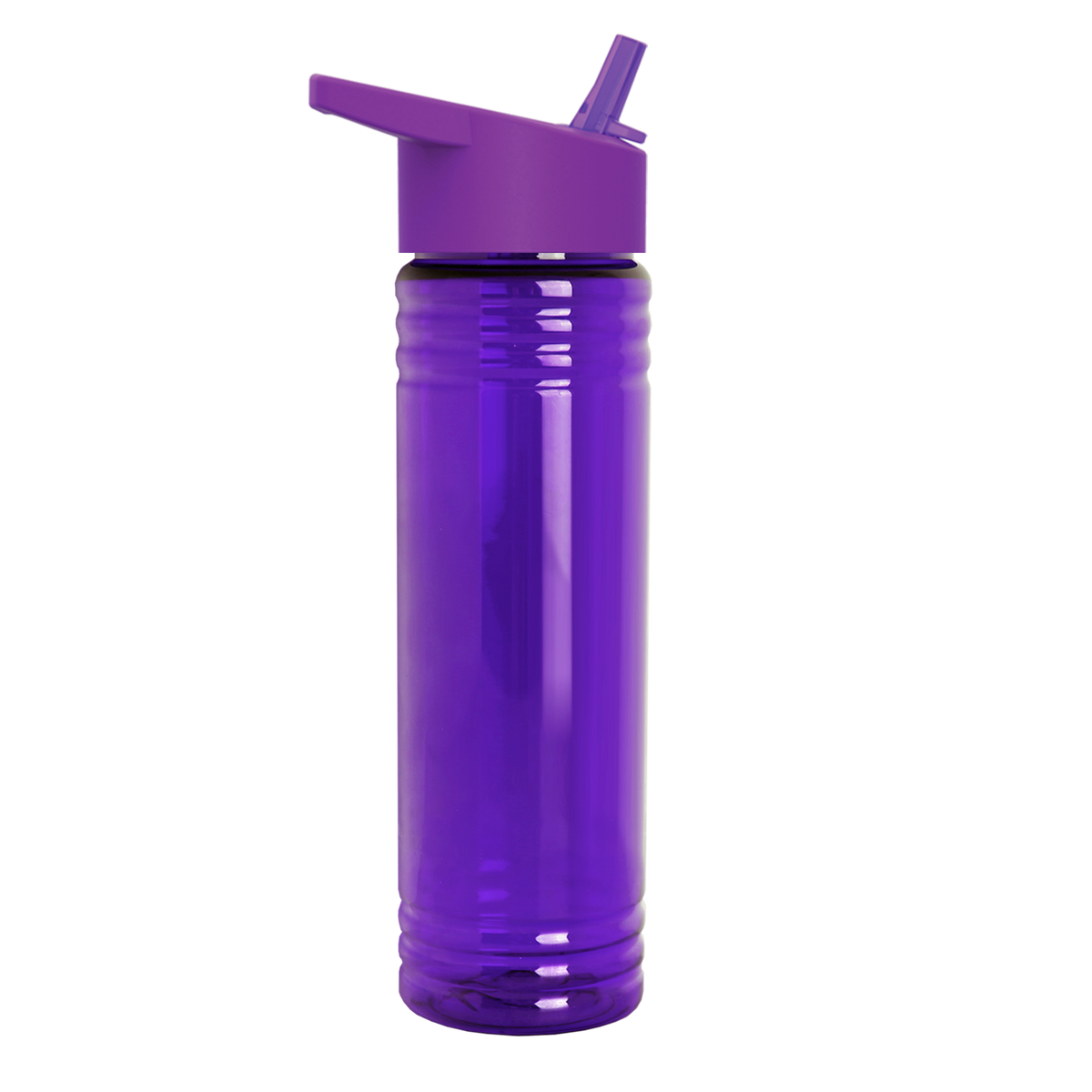Custom logo Slim Fit RPET Bottle with Flip-Straw Lid - 24 oz.