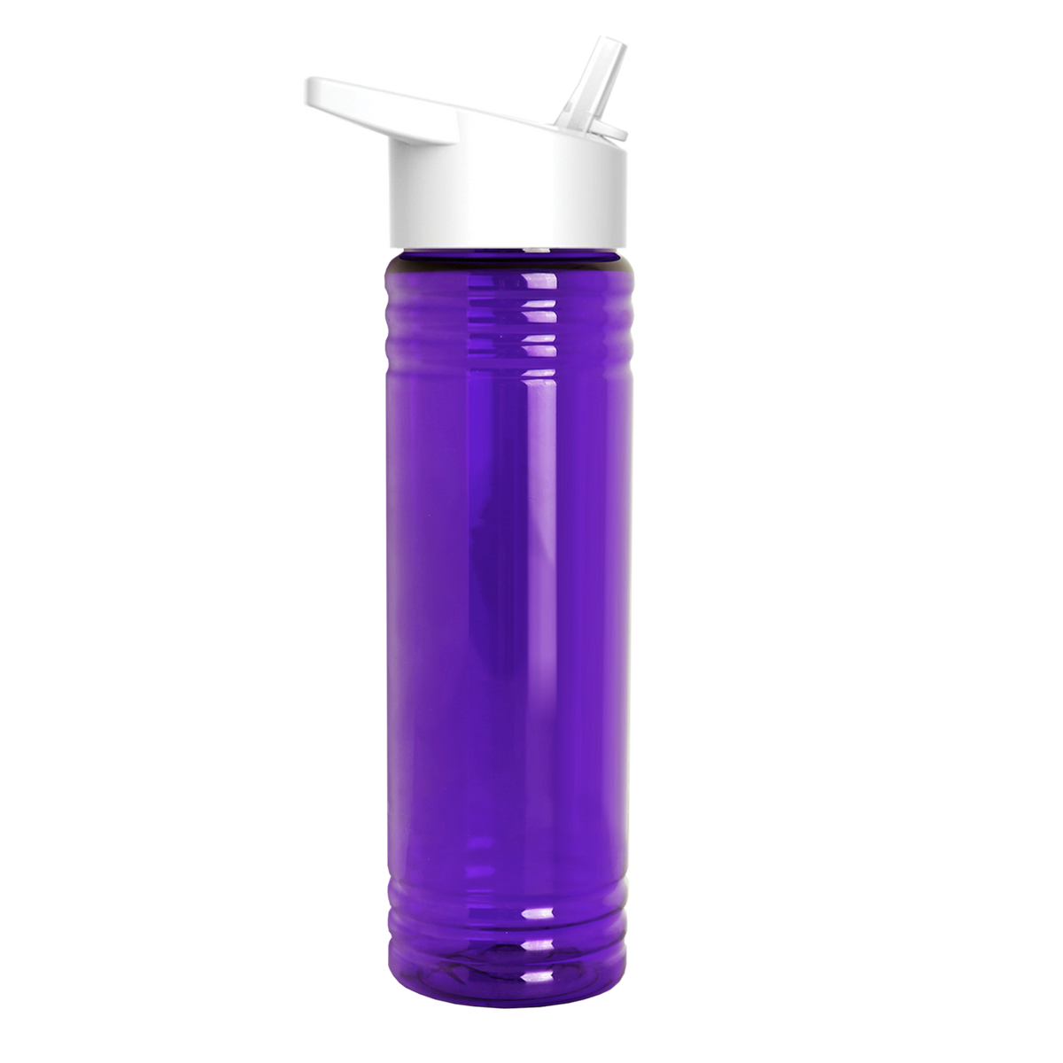 Custom logo Slim Fit RPET Bottle with Flip-Straw Lid - 24 oz.