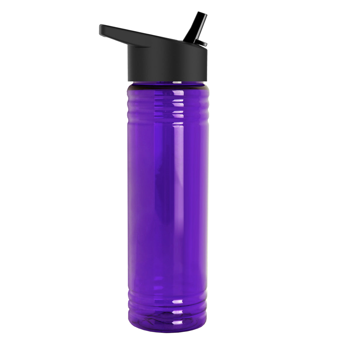 Custom logo Slim Fit RPET Bottle with Flip-Straw Lid - 24 oz.