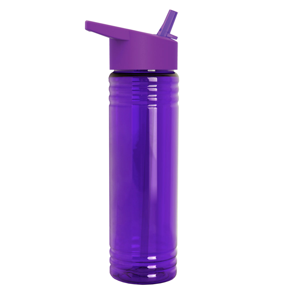 Custom logo Slim Fit RPET Bottle with Flip-Straw Lid - 24 oz.