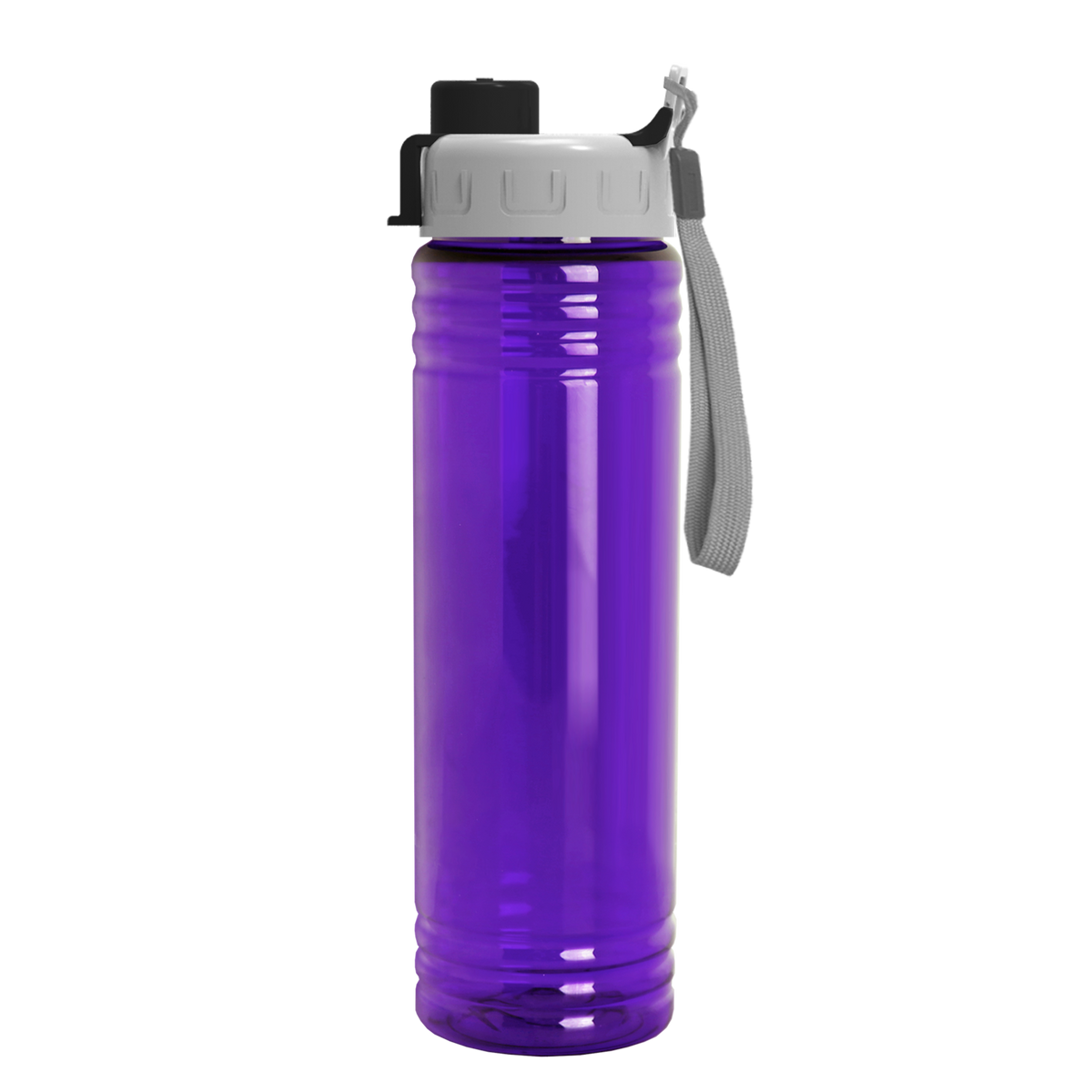 Custom logo Slim Fit RPET Bottle with Quick-Snap Lid - 24 oz.