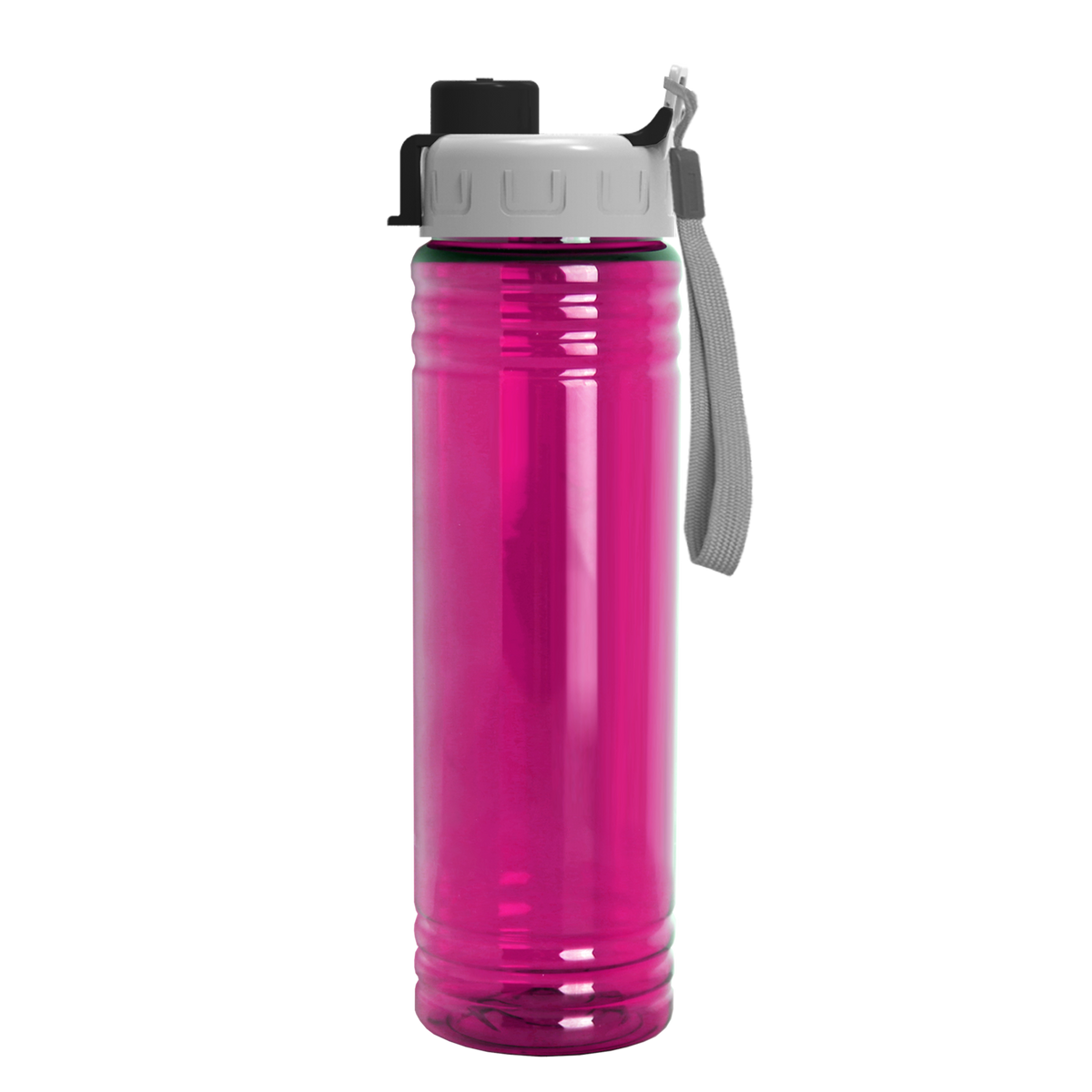 Custom logo Slim Fit RPET Bottle with Quick-Snap Lid - 24 oz.